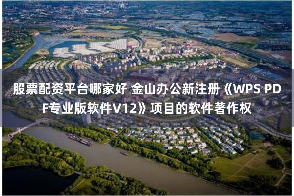 股票配资平台哪家好 金山办公新注册《WPS PDF专业版软件V12》项目的软件著作权